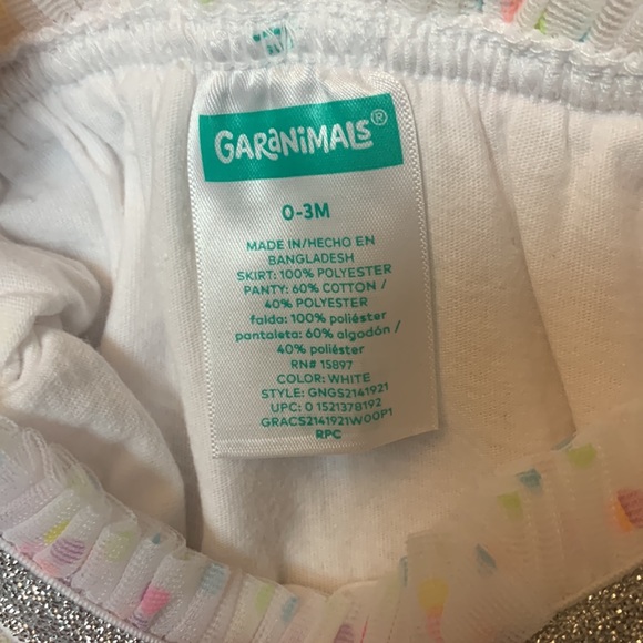 Garanimals white polka dot tulle skirt Size 0-3 months - Picture 4 of 4